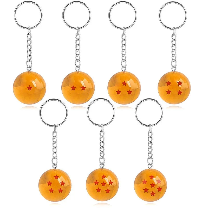 Bandai Dragon Ball Series Keychain Charms Accessories 1-7 Star Dragon Balls Cosplay Keyring Car Keyring Pendant Holder Toys Gift