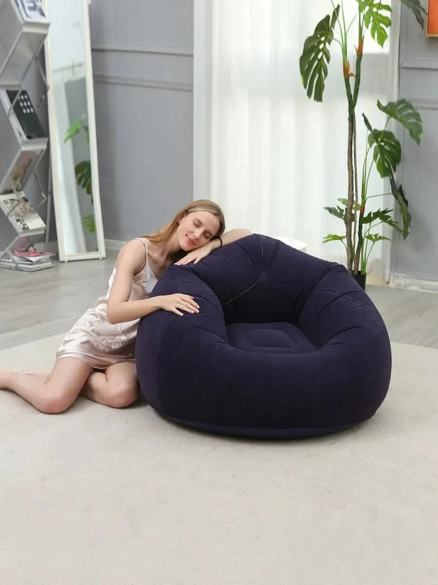 Inflatable Lazy Sofa Folding Portable Pvc Inflatable Air Chair for Living Room Outdoor Camping Convenient Beach Lounge Chair