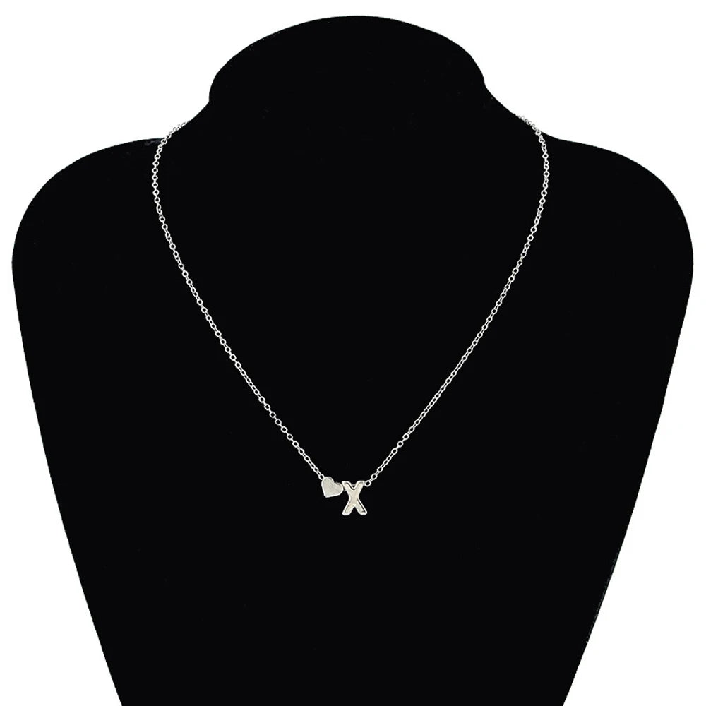 Mode Winzige Herz Zierliche Initiale Halskette Brief Name Halsband