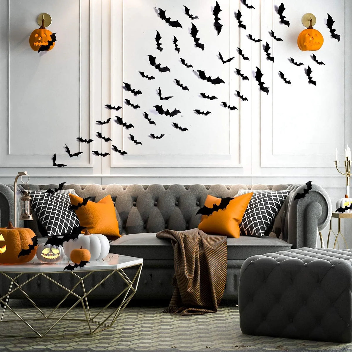 12Pcs Schwarz Fledermaus 3D Wand Aufkleber Für Home Zimmer Dekoration Party Tür Und Fenster Halloween Liefert Decor Hängen Weihnachten decor