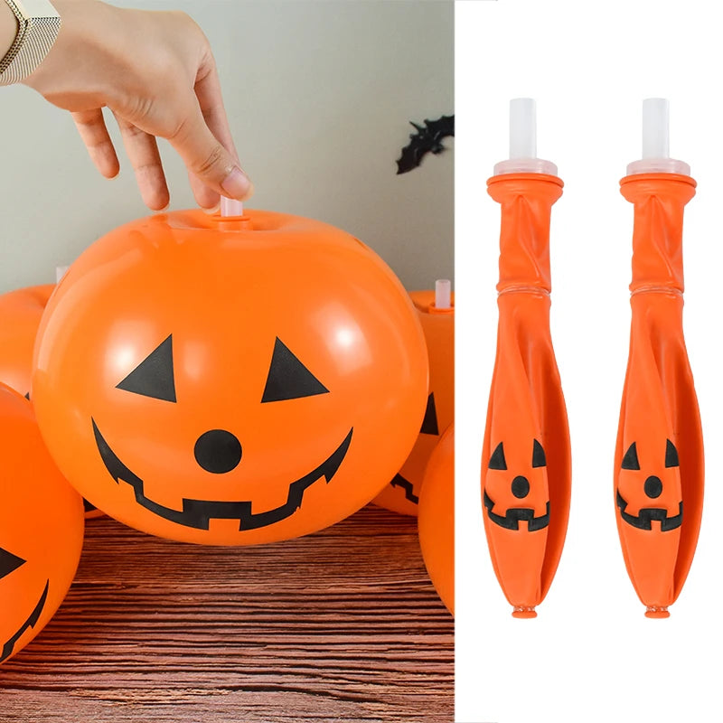 5 Stück 12 Zoll Halloween Latexballons Kürbiskopf Horror Grimasse Augapfel Schwarz Orange Übergroßer Ballon Happy Helloween Party