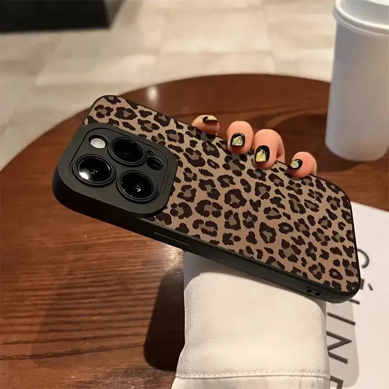 Schwarze Augen Leopardenmuster Handyhülle für iPhone 17 Pro Max 16 15 14 13 12 11 XS X XR 7 8 Plus 17 Stoßfeste Schutzhülle