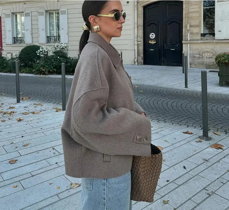 Lässiger Damen Wollmantel