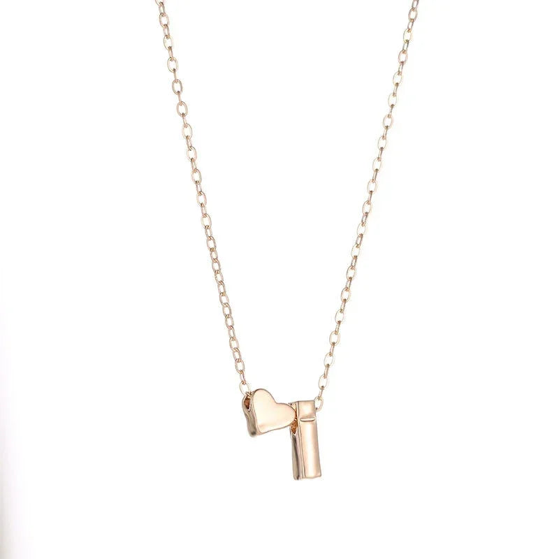 Mode Winzige Herz Zierliche Initiale Halskette Brief Name Halsband