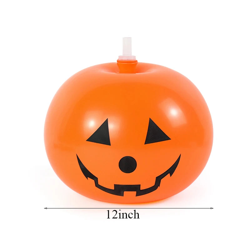 5 Stück 12 Zoll Halloween Latexballons Kürbiskopf Horror Grimasse Augapfel Schwarz Orange Übergroßer Ballon Happy Helloween Party