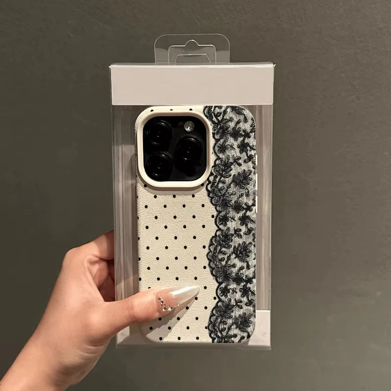 Handyhülle mit Polka-Dot-Blumenmuster