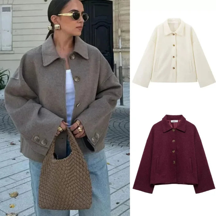Lässiger Damen Wollmantel
