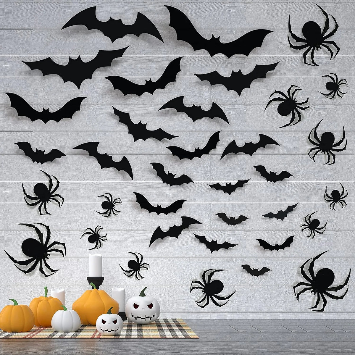 12Pcs Schwarz Fledermaus 3D Wand Aufkleber Für Home Zimmer Dekoration Party Tür Und Fenster Halloween Liefert Decor Hängen Weihnachten decor