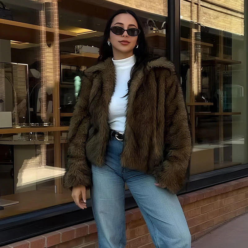 MUJER Faux Pelz Haarigen Mantel Frau Warme Winter Flauschigen Mantel Frauen Neue Plüsch Jacken für Frauen Outer Luxus frauen Teddy mäntel