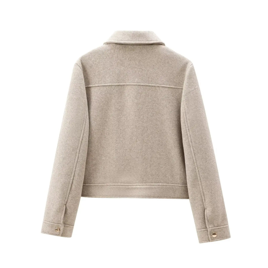 Frauen Zipper Jacke Mantel Neue Winter Langarm Tasche Oberbekleidung Mantel Kurze Straße Elegante frauen Jacke
