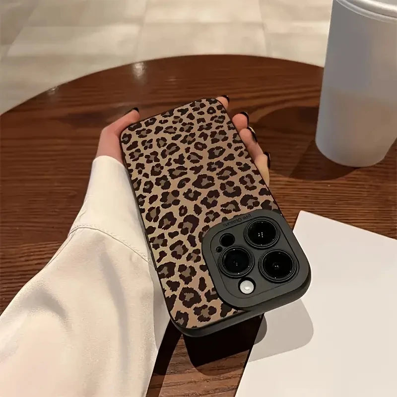 Schwarze Augen Leopardenmuster Handyhülle für iPhone 17 Pro Max 16 15 14 13 12 11 XS X XR 7 8 Plus 17 Stoßfeste Schutzhülle