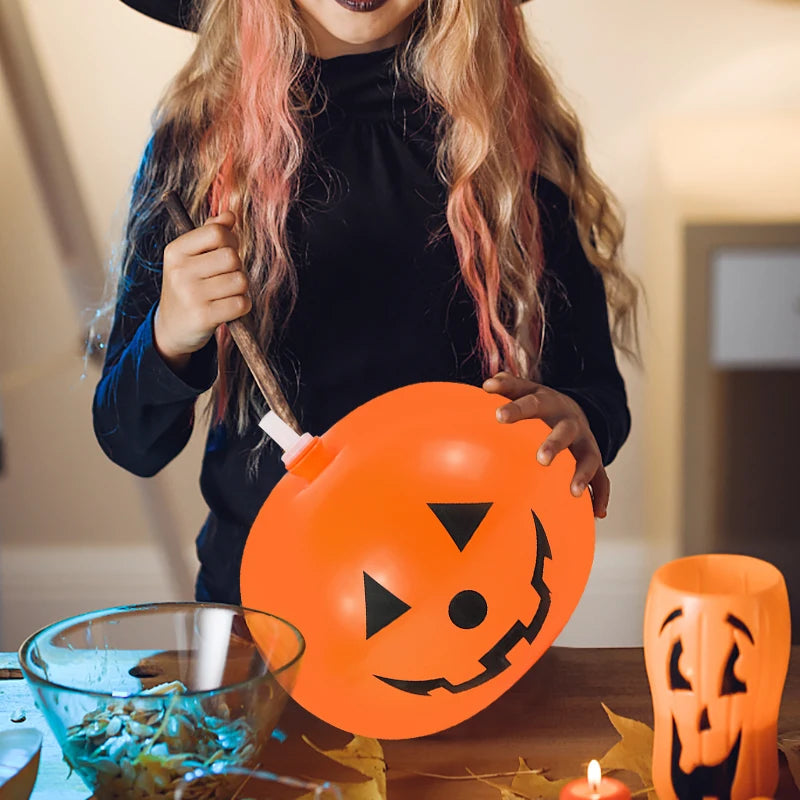 5 Stück 12 Zoll Halloween Latexballons Kürbiskopf Horror Grimasse Augapfel Schwarz Orange Übergroßer Ballon Happy Helloween Party