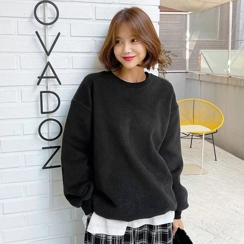 Warme Hoodies Lose Crewneck Fleece Pullover