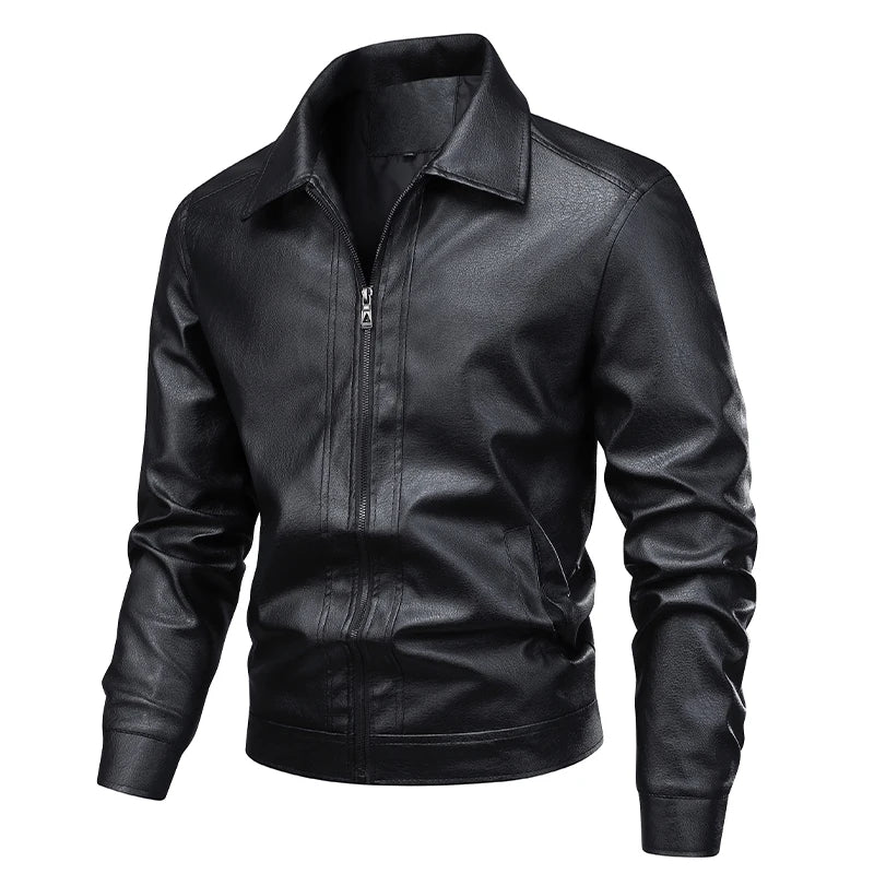 Männer Faux Leder Jacke