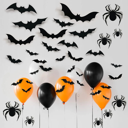 12Pcs Schwarz Fledermaus 3D Wand Aufkleber Für Home Zimmer Dekoration Party Tür Und Fenster Halloween Liefert Decor Hängen Weihnachten decor