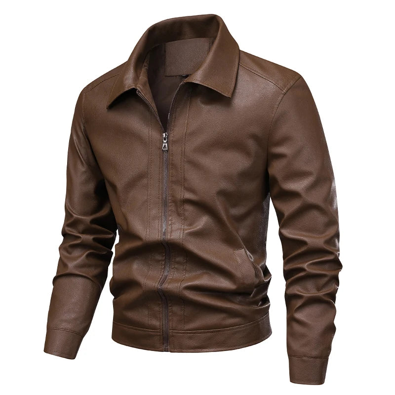 Männer Faux Leder Jacke