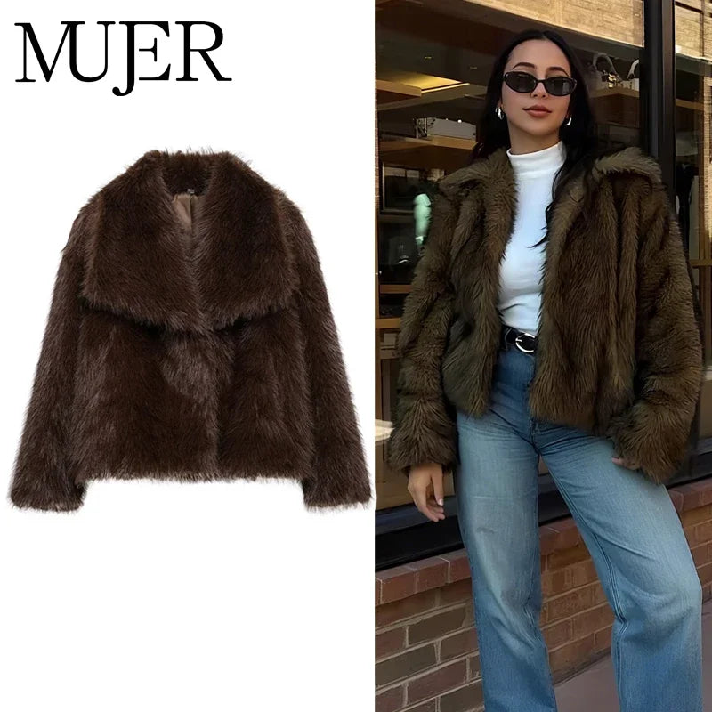 MUJER Faux Pelz Haarigen Mantel Frau Warme Winter Flauschigen Mantel Frauen Neue Plüsch Jacken für Frauen Outer Luxus frauen Teddy mäntel