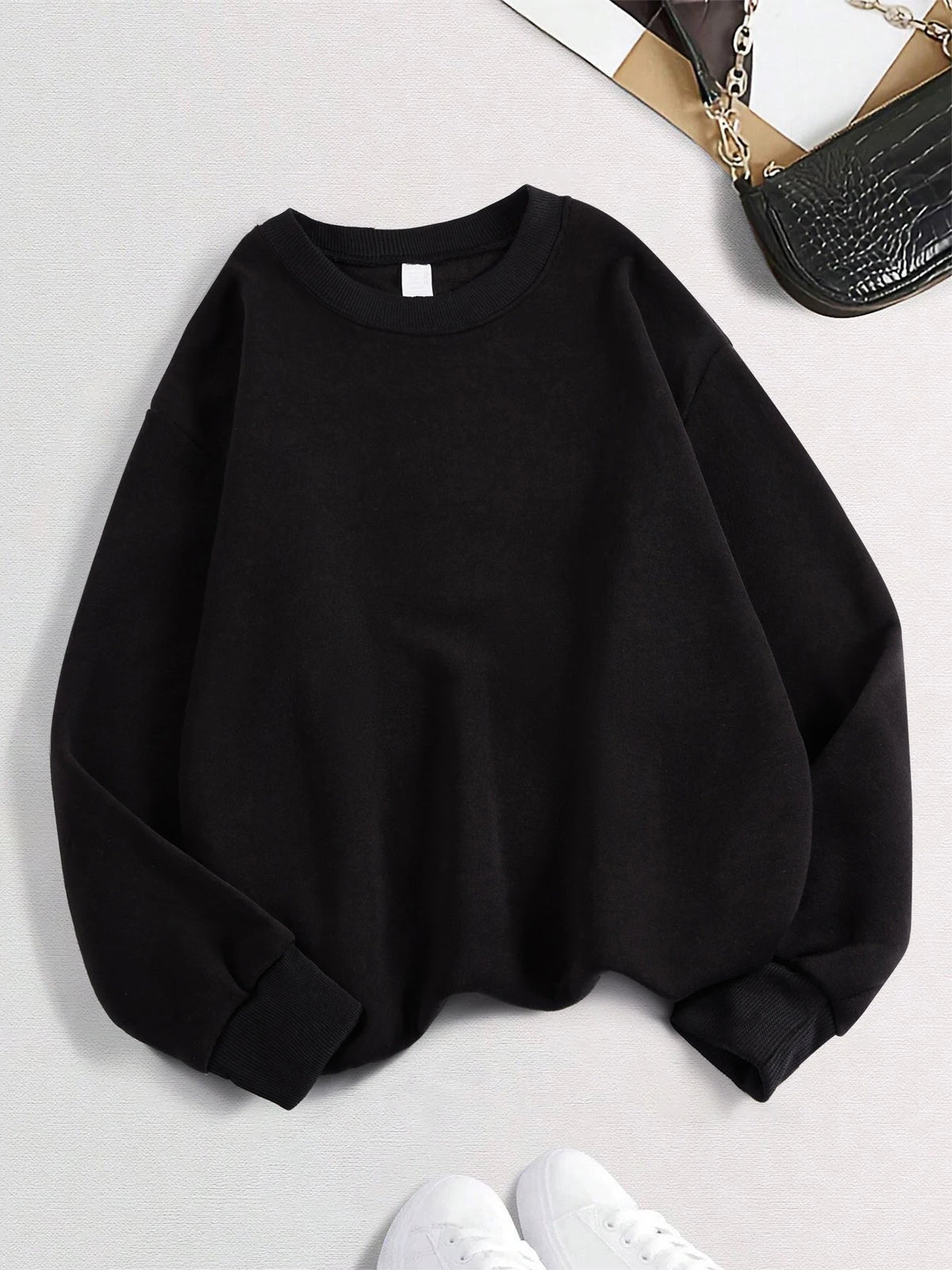 Warme Hoodies Lose Crewneck Fleece Pullover