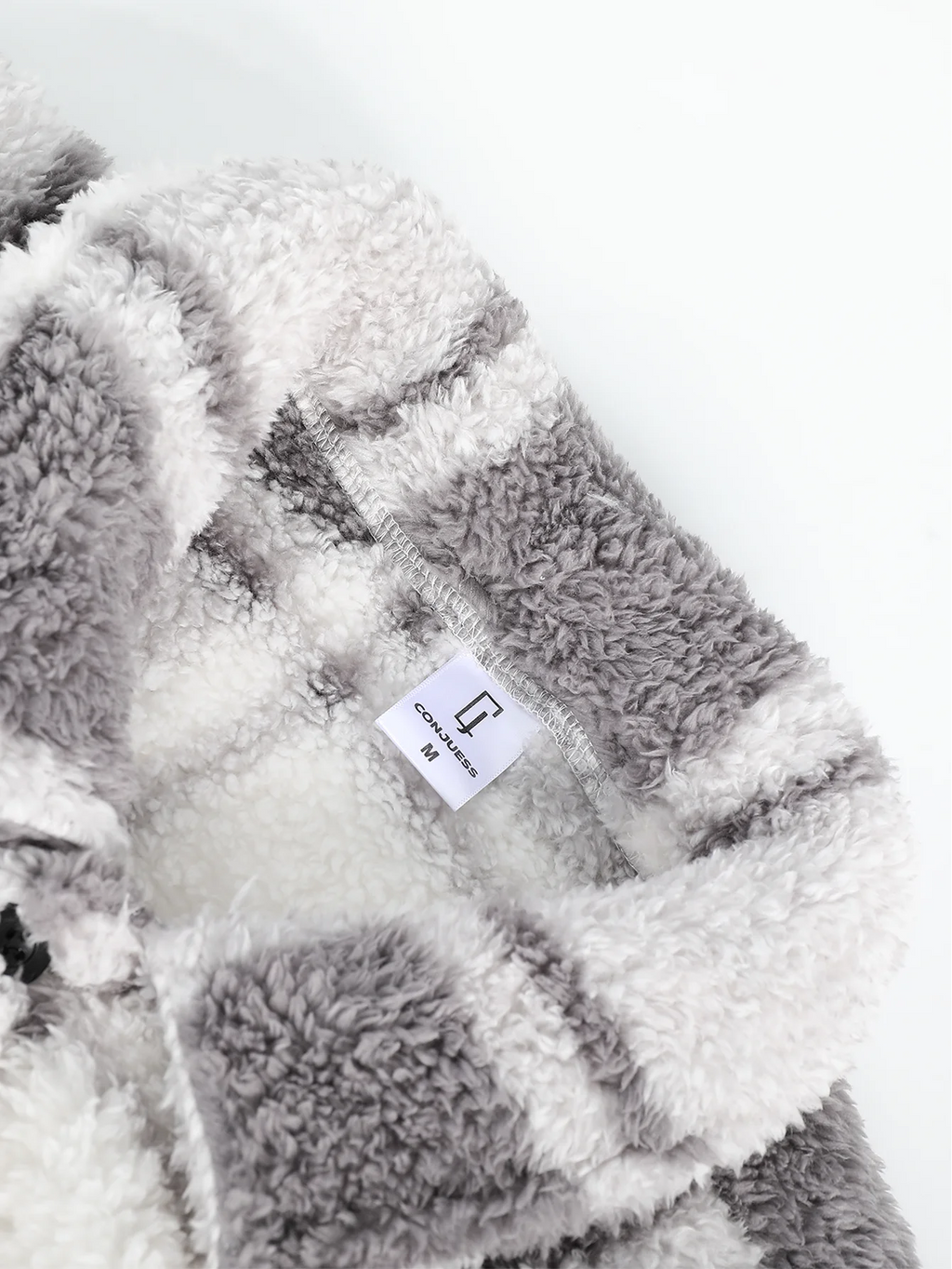 Herren Kariertes Fleece-Hemd-Jacke Winter Dicke Warme Sherpa Freizeitjacke