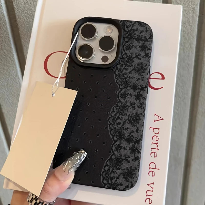 Handyhülle mit Polka-Dot-Blumenmuster