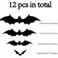 12Pcs Schwarz Fledermaus 3D Wand Aufkleber Für Home Zimmer Dekoration Party Tür Und Fenster Halloween Liefert Decor Hängen Weihnachten decor