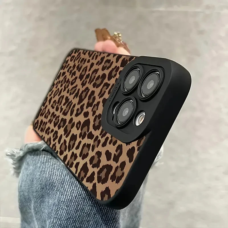 Schwarze Augen Leopardenmuster Handyhülle für iPhone 17 Pro Max 16 15 14 13 12 11 XS X XR 7 8 Plus 17 Stoßfeste Schutzhülle