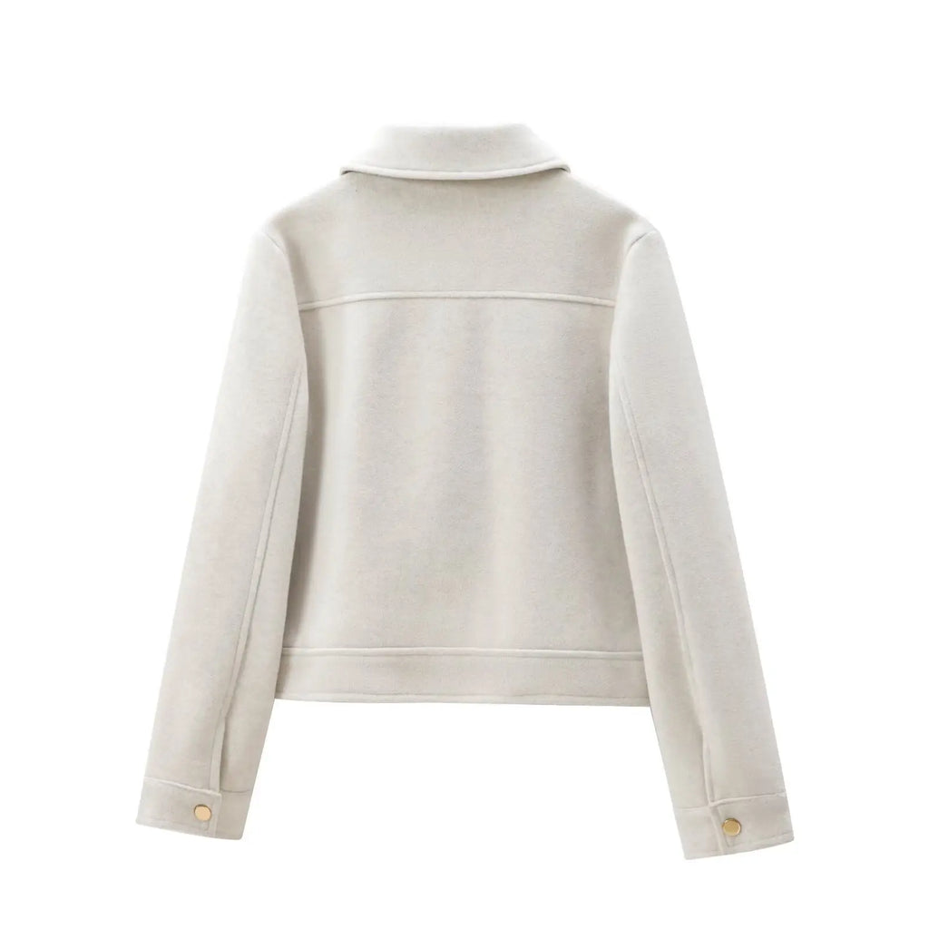 Frauen Zipper Jacke Mantel Neue Winter Langarm Tasche Oberbekleidung Mantel Kurze Straße Elegante frauen Jacke