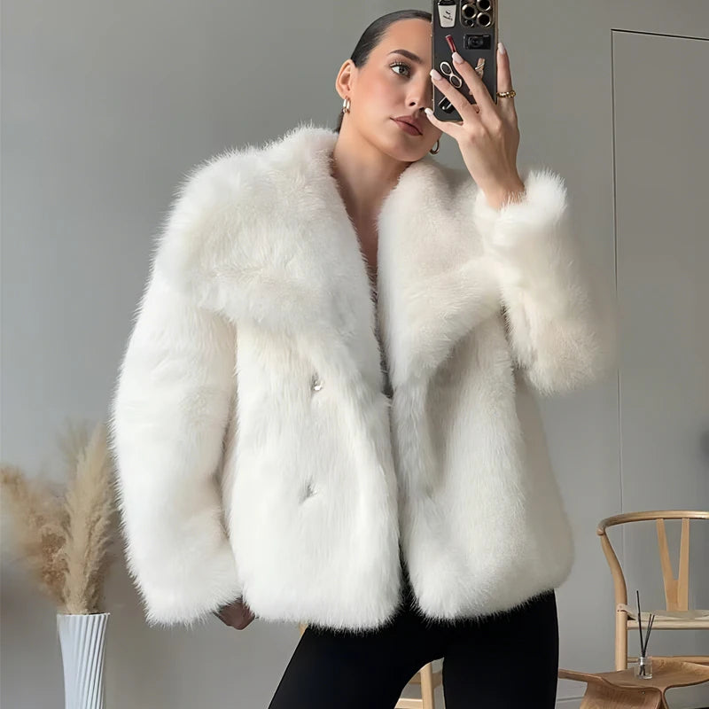 MUJER Faux Pelz Haarigen Mantel Frau Warme Winter Flauschigen Mantel Frauen Neue Plüsch Jacken für Frauen Outer Luxus frauen Teddy mäntel