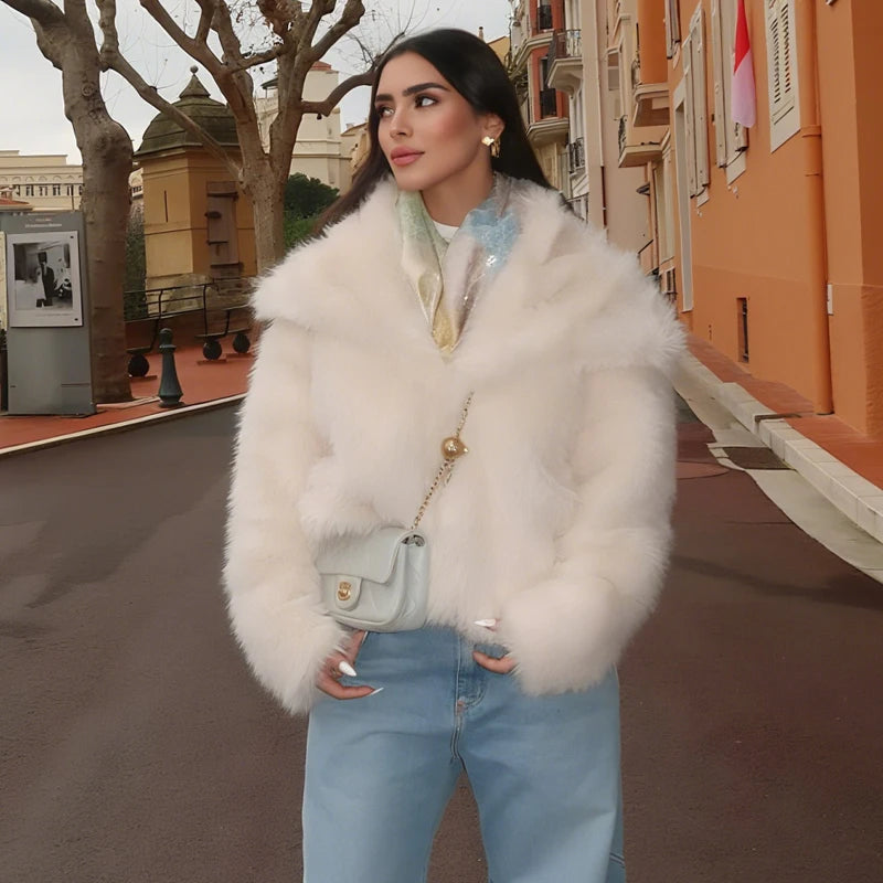 MUJER Faux Pelz Haarigen Mantel Frau Warme Winter Flauschigen Mantel Frauen Neue Plüsch Jacken für Frauen Outer Luxus frauen Teddy mäntel