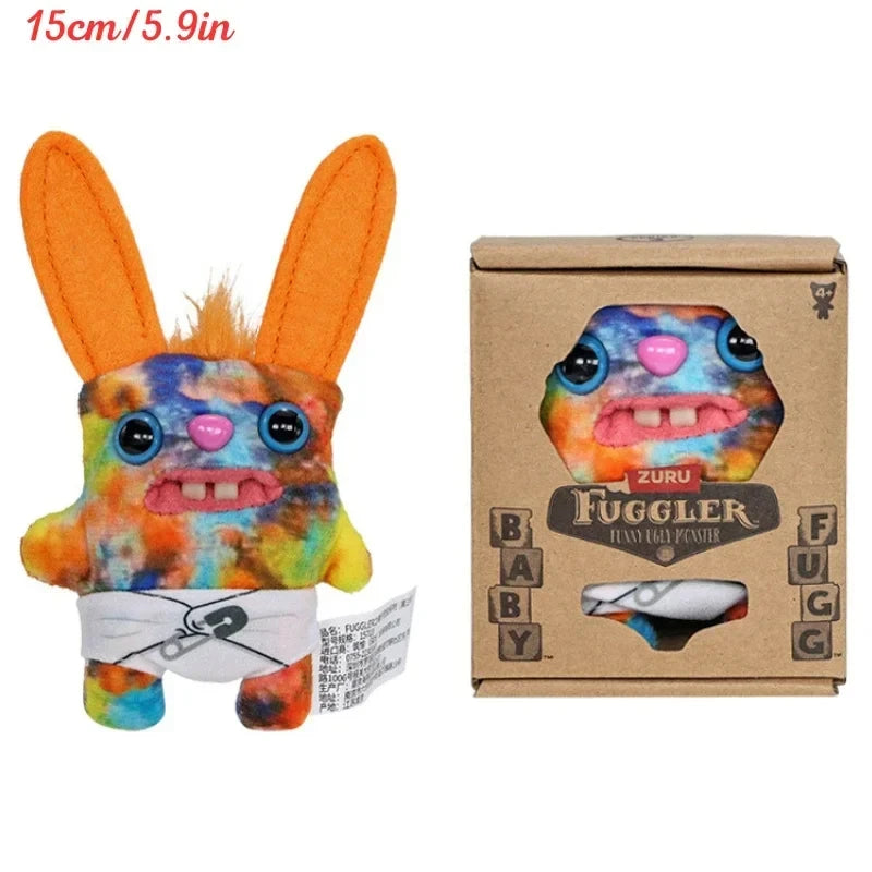 Fuggler Ugly Teeth Monsters Plush Toys Fuggler Baby Cartoon Wide Eyed Weirdo Rabbit Peluche Kawaii Multicolor Peluche Doll 8-9CM