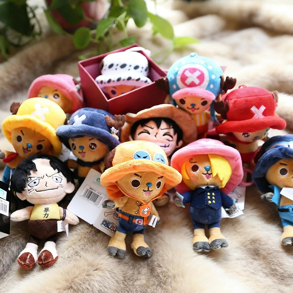 One Piece Original Plush Keychain Doll 12cm Laboon Luffy Tony Chopper Laboon Sabo Soft Stuffed Toy Backpack Ornaments Toy
