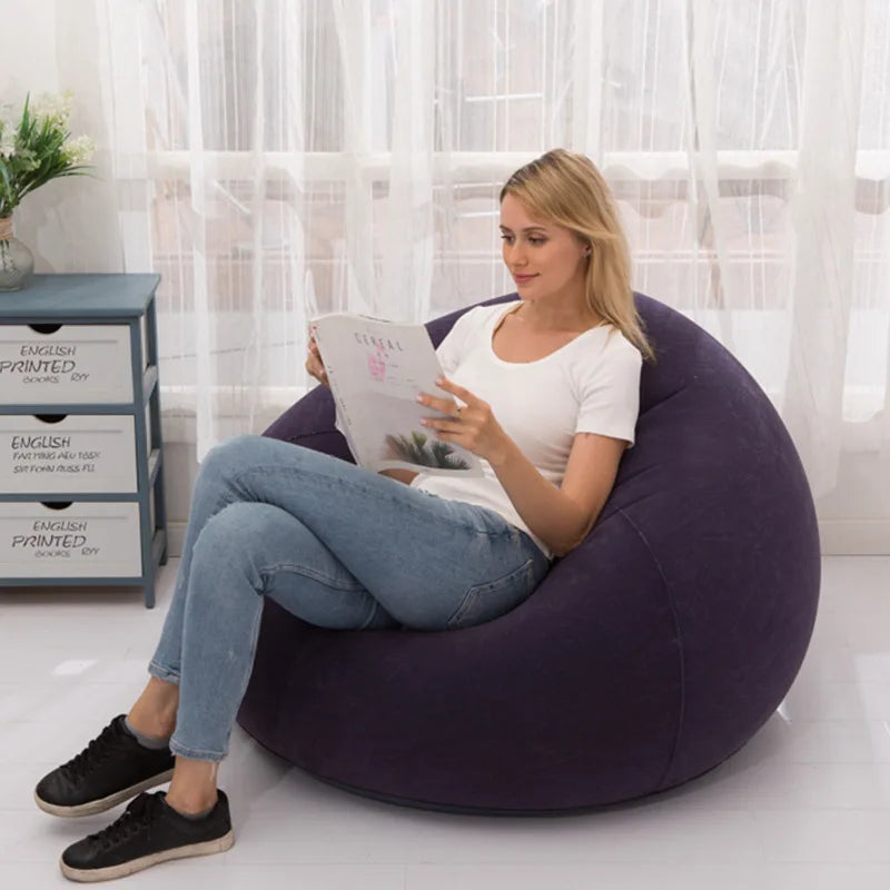 Inflatable Lazy Sofa Folding Portable Pvc Inflatable Air Chair for Living Room Outdoor Camping Convenient Beach Lounge Chair